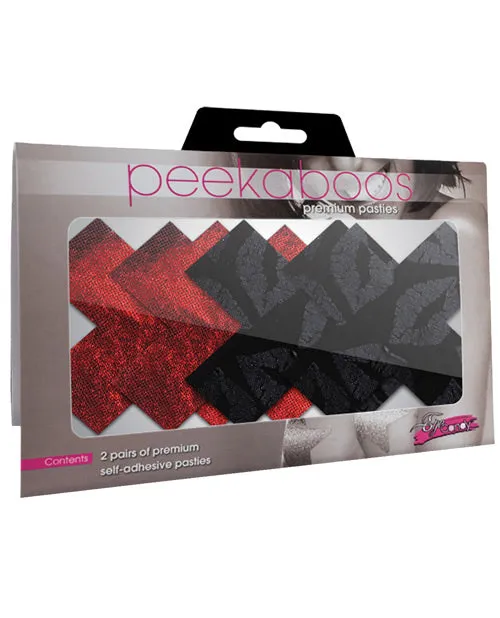 X Shaped Pasties in Black Red XGen Products Anal