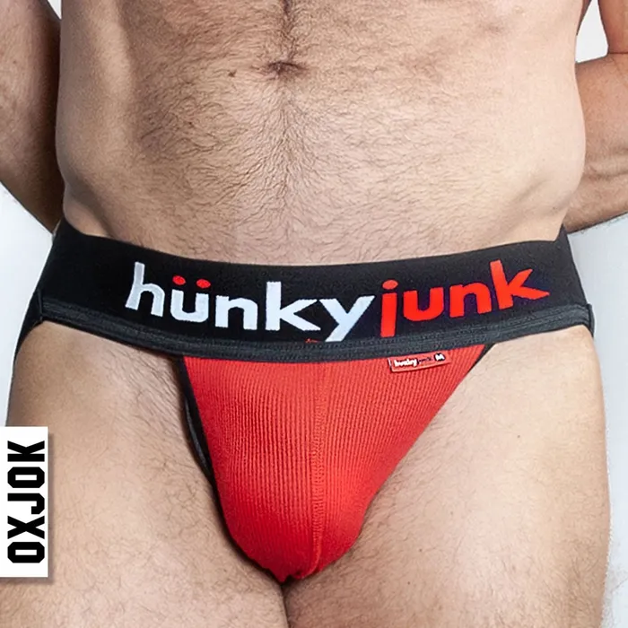 Hunker ComfyPouch SliderStrap Jock Red Hot Small OXJok Anal