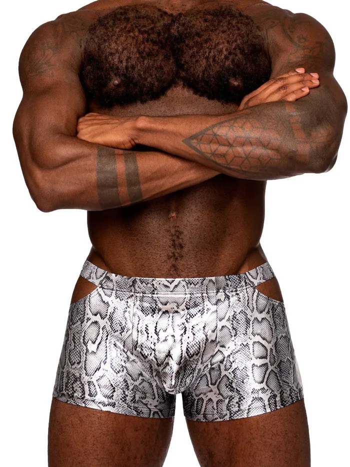 Male Power snaked Pouch Short Large Silverblack Anal Male Power snaked Pouch Short Large Silverblack Anal