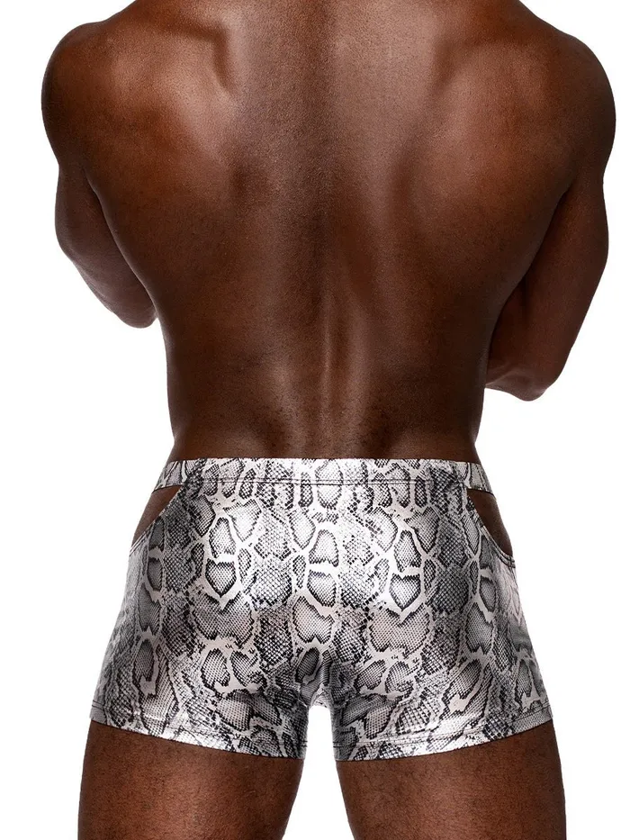 Male Power snaked Pouch Short Large Silverblack Anal Male Power snaked Pouch Short Large Silverblack Anal