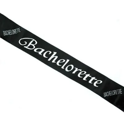 Anal Castle Megastore Bachelorette Black Sash w Clear Stones