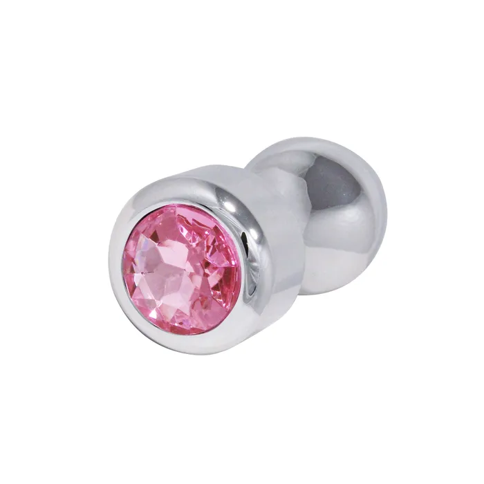 Anal Metal Pleasure Play Silver Anal Plug Pink Jewel Castle Megastore