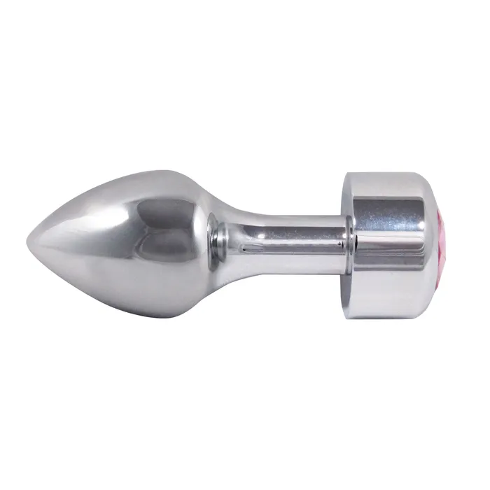 Anal Metal Pleasure Play Silver Anal Plug Pink Jewel Castle Megastore