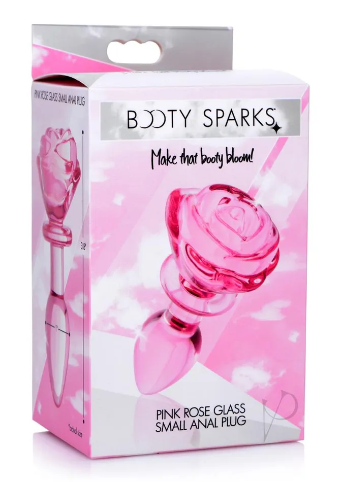 Booty Sparks Anal Booty Sparks Pink Rose Glass Plug Sm