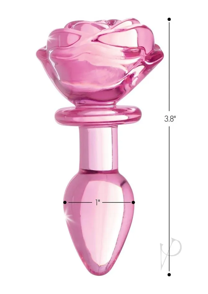 Booty Sparks Anal Booty Sparks Pink Rose Glass Plug Sm