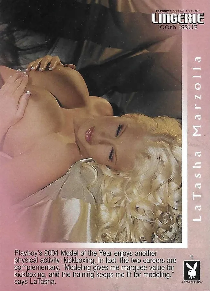 Greenthunderbirds Cards Vibrators Playboys Special Editions Lingerie 100th Issue 1 LaTasha Marzolla