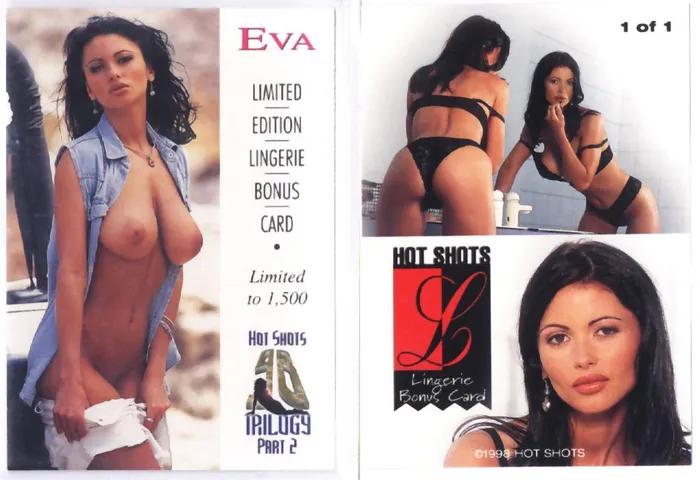 Hot Shots series 98 Trilogy Part 2 Eva Limited Ed Lingerie Bonus Card Peter Comparettos Cards Vibrators Hot Shots series 98 Trilogy Part 2 Eva Limited Ed Lingerie Bonus Card Peter Comparettos Cards Vibrators