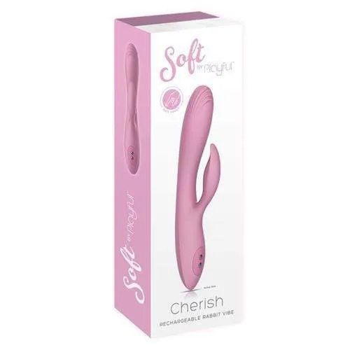 CALVISTA Vibrators Soft by Playful Cherish Rechargeable Rabbit Vibrator Pink CALVISTA Vibrators Soft by Playful Cherish Rechargeable Rabbit Vibrator Pink