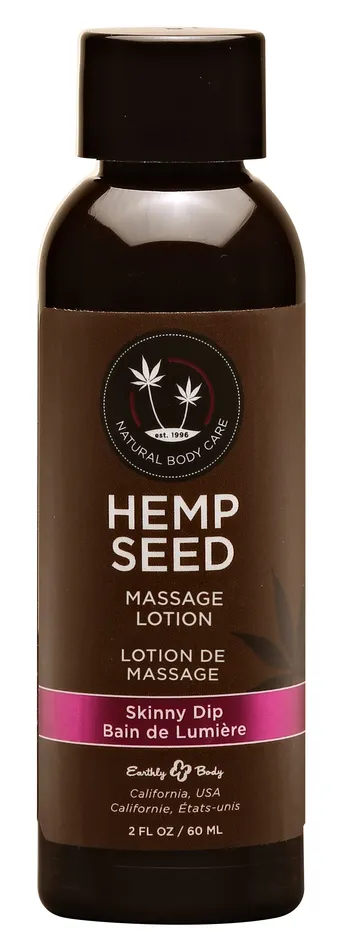 Couples Hemp Seed Massage Lotion Skinny Dip 2 Fl Oz 60 ml Earthly Body
