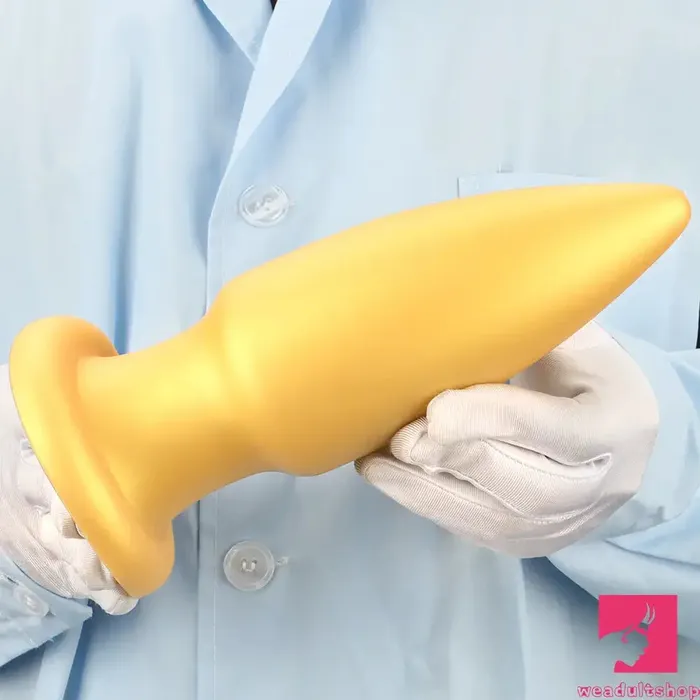 885in Premium Gold Soft Liquid Silicone Big Butt Plug Dildo Adult Toy Weadultshop Anal