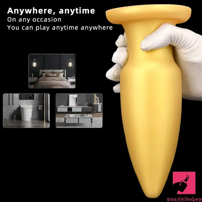 885in Premium Gold Soft Liquid Silicone Big Butt Plug Dildo Adult Toy Weadultshop Anal