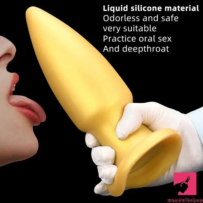 885in Premium Gold Soft Liquid Silicone Big Butt Plug Dildo Adult Toy Weadultshop Anal