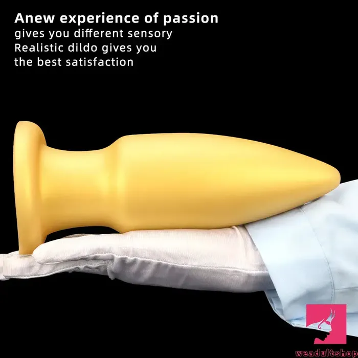 885in Premium Gold Soft Liquid Silicone Big Butt Plug Dildo Adult Toy Weadultshop Anal