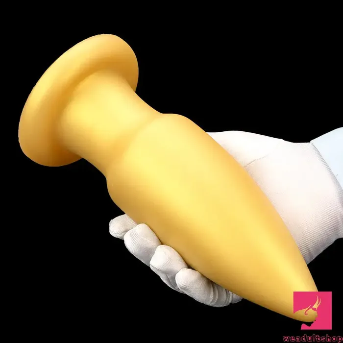 885in Premium Gold Soft Liquid Silicone Big Butt Plug Dildo Adult Toy Weadultshop Anal