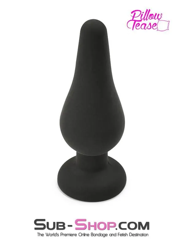 Anal 2357M Medium Black Silicone Flare Anal Plug Moonwell