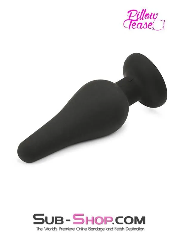 Anal 2357M Medium Black Silicone Flare Anal Plug Moonwell