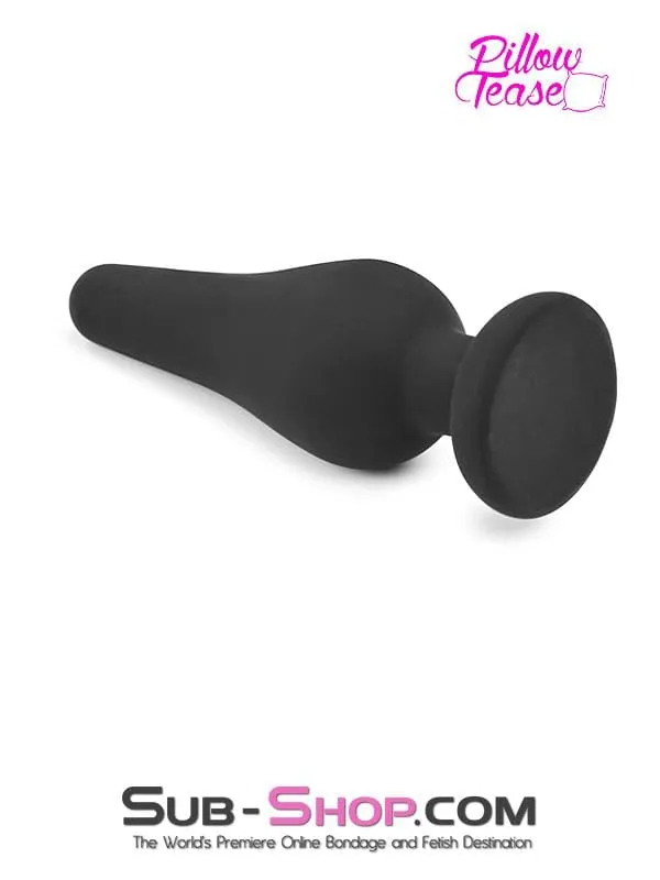 Anal 2357M Medium Black Silicone Flare Anal Plug Moonwell
