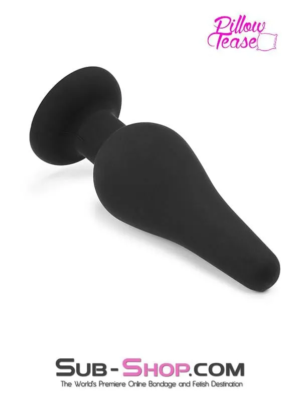 Anal 2357M Medium Black Silicone Flare Anal Plug Moonwell
