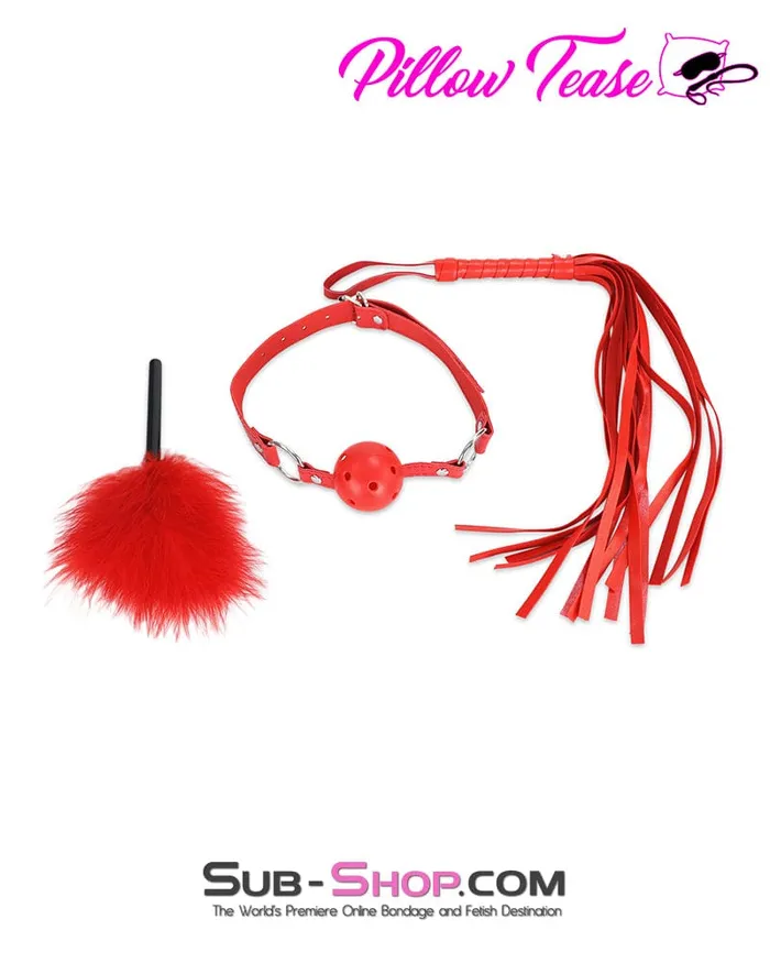 Couples Idea 9868DL Be Naughty 5 Pc Red Bondage Fantasy Kit