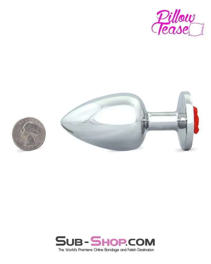 Eiffel 0493E Large Red Rose Base Chrome Anal Plug MEGA Deal Anal