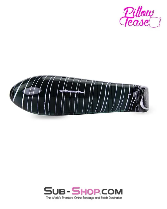 Eiffel Anal 0600E Black Swirl Glass Luxe PSpot Butt Plug LAST CHANCE Final Closeout