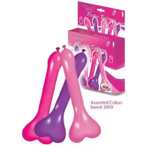 Pecker Balloons Assorted Colors 6 Pc Box Hott Products Vibrators